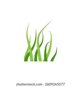 Green Grass Icon Vector Illustration, Nature Lawn Symbol Isolated on White Background
