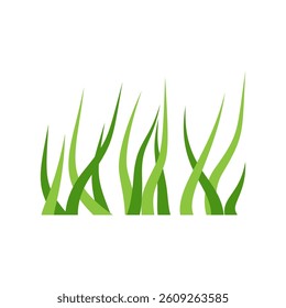 Green Grass Icon Vector Illustration, Nature Lawn Symbol Isolated on White Background