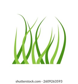 Green Grass Icon Vector Illustration, Nature Lawn Symbol Isolated on White Background