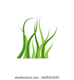 Green Grass Icon Vector Illustration, Nature Lawn Symbol Isolated on White Background