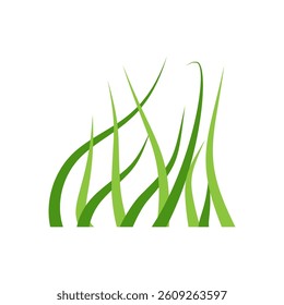 Green Grass Icon Vector Illustration, Nature Lawn Symbol Isolated on White Background