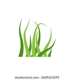 Green Grass Icon Vector Illustration, Nature Lawn Symbol Isolated on White Background