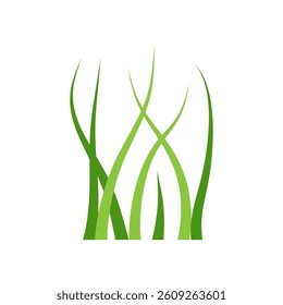 Green Grass Icon Vector Illustration, Nature Lawn Symbol Isolated on White Background