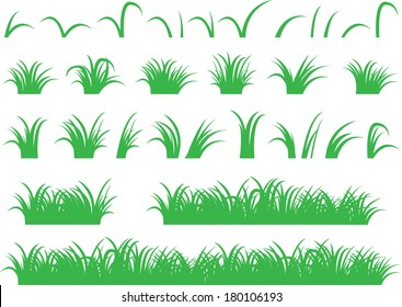 Herbe verte illustrée en blanc