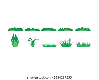 Green Grass Illustration Element Set 