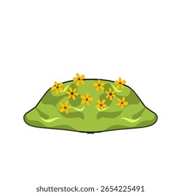 Green grass illustration, grass and flowers vector