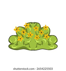Green grass illustration, grass and flowers vector