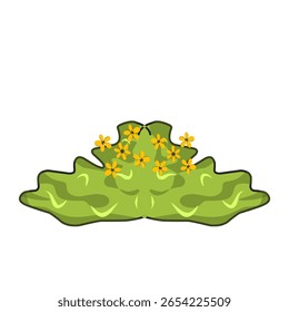 Green grass illustration, grass and flowers vector