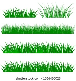 Green grass illustration isolated white background. Vector Illustration .