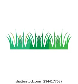Ilustración de césped verde diseño plano sobre fondo blanco..eps2.eps