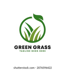 green grass inspiration illustration logo design