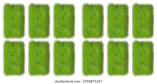 Gráfico de diseño plano aislado de hierba verde ilustrado sobre fondo blanco. Plantilla de objetos de vista lateral de arbustos de hierba. diseño simple
