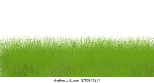 Grünes Gras einzeln, flache Designgrafik auf weißem Hintergrund. Grasbüsche Seitenansicht Objekt Vorlage. Vektorgrafik
