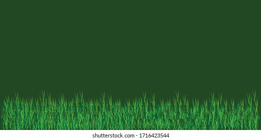 césped verde, aislado en el fondo verde Vector Illustración.