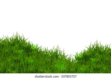 Green grass isolated on blue sky background. Eps10.