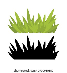 Green grass isolated on white background. Vector illustration.