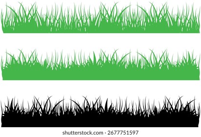 Hierba verde. Hierba aislada sobre fondo blanco, Ilustración vectorial