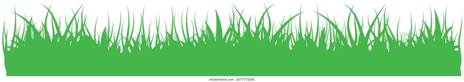 Hierba verde. Hierba aislada sobre fondo blanco, Ilustración vectorial