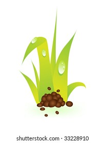Green grass isolated on white. Environmental icon