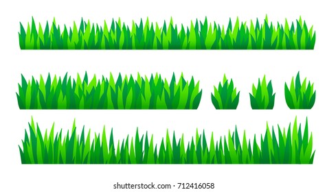 Green grass isolated on white background, vector illustration.