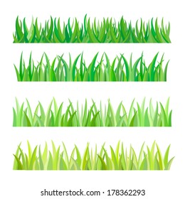 Green Grass Isolated, Vector Illustration