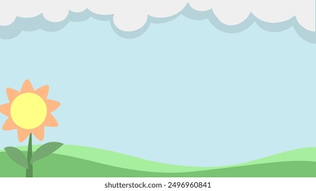 Green grass landscape cartoon background