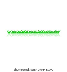 Green grass landscape with grass shadow on white background. (Environmental, garden, park, outdoor, natural)