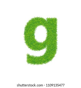 Green grass letter g on white background. Can be used as a logo or as part of a text.