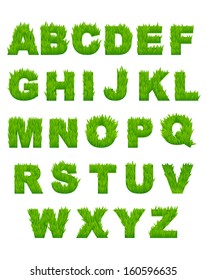 Green grass letters of alphabet for environment or another design or idea of logo. Jpeg version also available in gallery