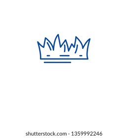 Green grass line icon concept. Green grass flat  vector symbol, sign, outline illustration.