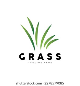 Diseño de Logotipo de Grasa Verde, Ilustración del paisaje agrícola, Vector de Paisaje Natural