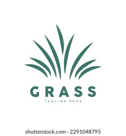 Green Grass Logo Design, Farm Landscape Illustration, Natural Scenery Vector