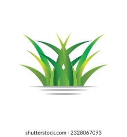 Green Grass Logo Design, Farm Landscape Illustration, Natural Scenery Vector