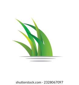 Green Grass Logo Design, Farm Landscape Illustration, Natural Scenery Vector