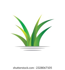 Green Grass Logo Design, Farm Landscape Illustration, Natural Scenery Vector