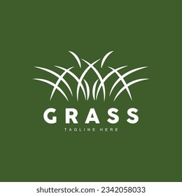 Green Grass Logo Design, Farm Landscape Illustration, Natural Scenery Vector