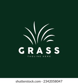 Green Grass Logo Design, Farm Landscape Illustration, Natural Scenery Vector