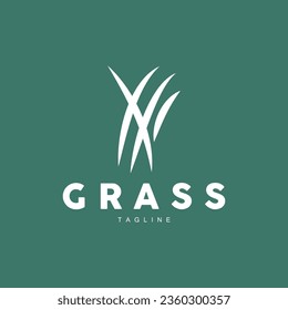 Green Grass Logo Design, Farm Landscape Illustration, Natural Scenery Vector