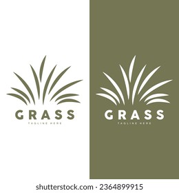 Green Grass Logo Design, Farm Landscape Illustration, Nature Design