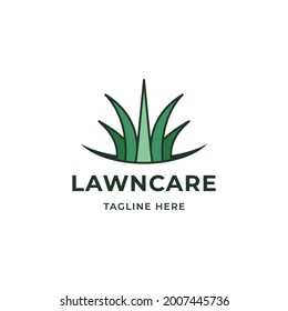 Green grass logo design inspiration vector template