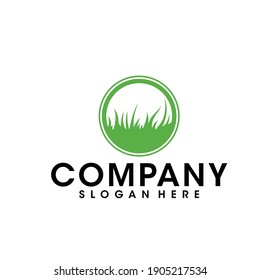 
green grass logo design vector