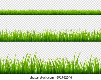 Green Grass Meadow Border Vector Pattern. Spring Or Summer Plant Field Lawn. Grass Background.