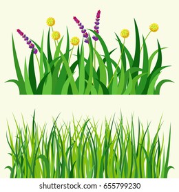 Green grass nature design elements vector illustration isolated grow agriculture nature background