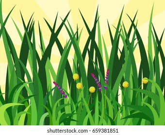 Green grass nature design elements vector illustration isolated grow agriculture nature background