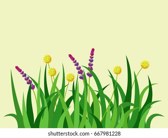 Green grass nature design elements vector illustration isolated grow agriculture nature background