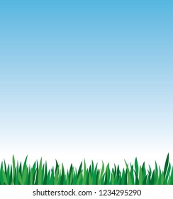 Green grass on a background of blue sky stock vector illustration