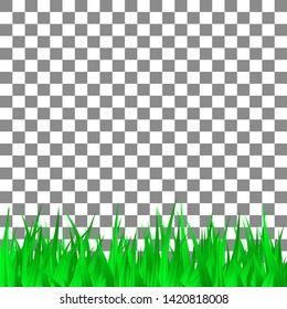 Green grass on transparent background template. Vector Illustration.