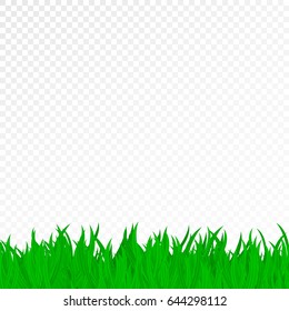 Green grass on a transparent background. Pure nature. Template for your projects. Vector illustration. EPS 10