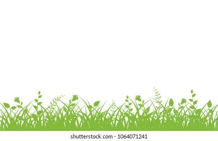 Green grass on white background. Vector illustration