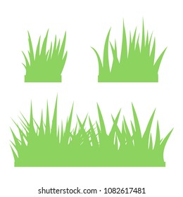 green grass on white background